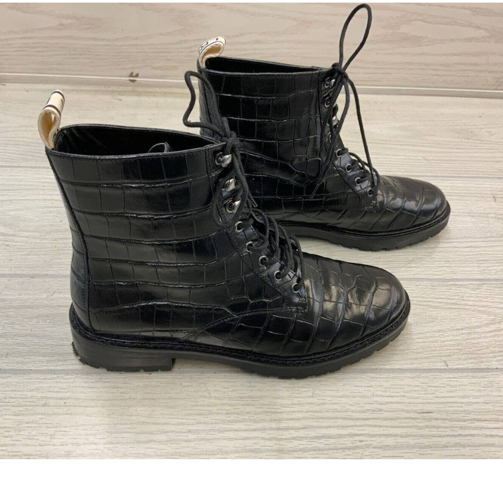 Lauren Ralph Lauren Ensley Combat Boots, Women's Size 6 B, Black MSRP $170